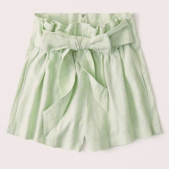 Abercrombie & Fitch Pants - Abercrombie & Fitch Women Linen-Blend Pull-On Belted Shorts S NWT